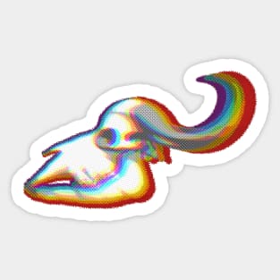 Rainbow Buffalo Skull Sticker